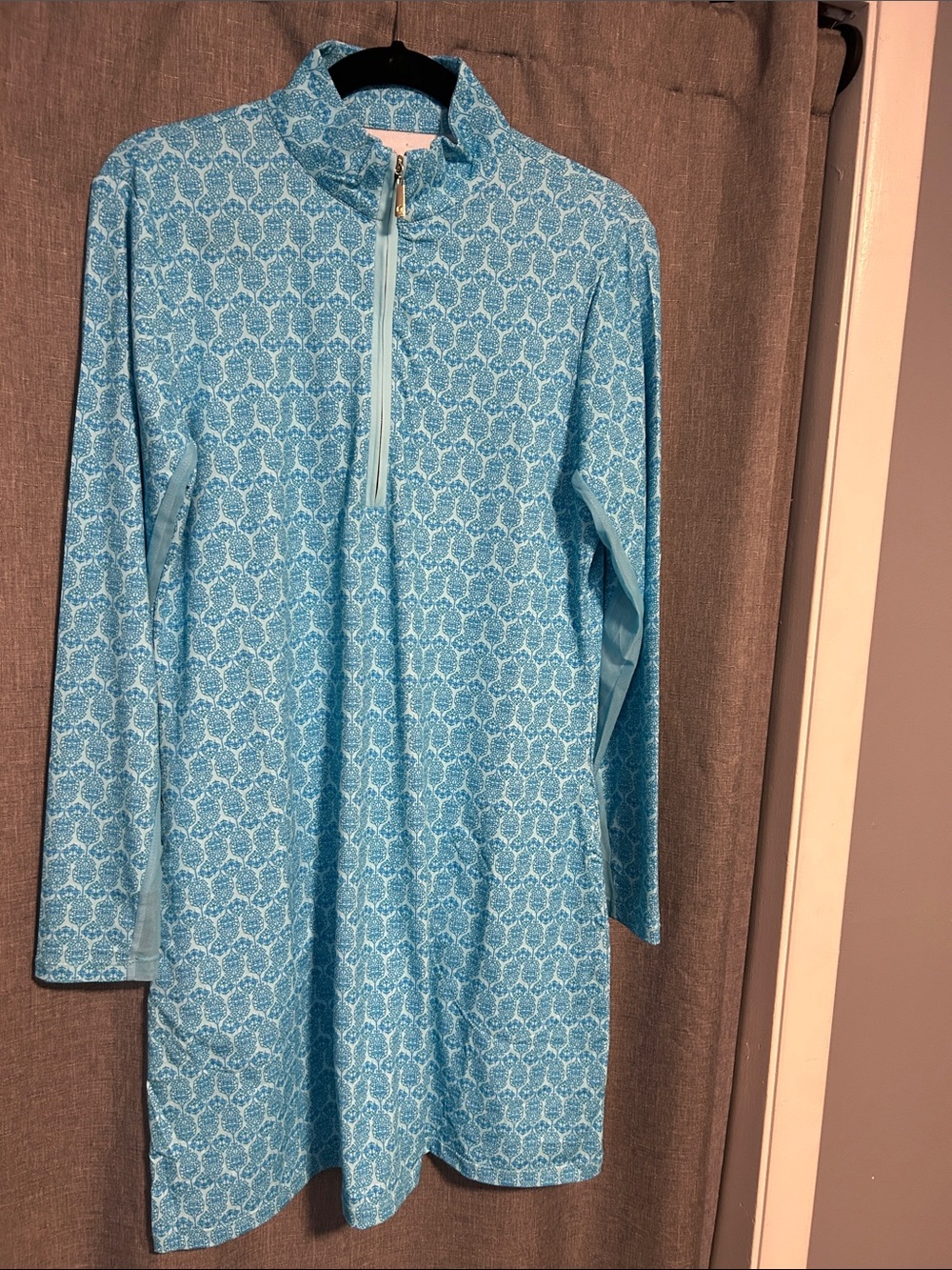 NWOT Cabana Life Light Blue Patterned Midi Dress